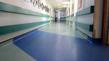 A hospital corridor.