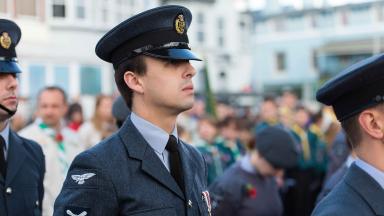 RAF officers at a parade.