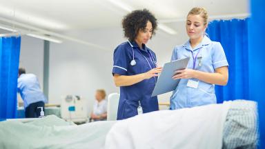 Medical students learning