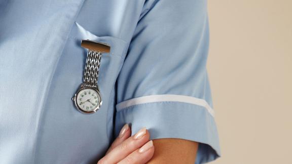 Close up of a nurse's watch.