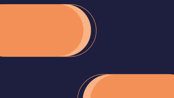 An abstract image of orange ovals on a navy background.