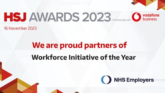 the logo for the 2023 HSJ awards