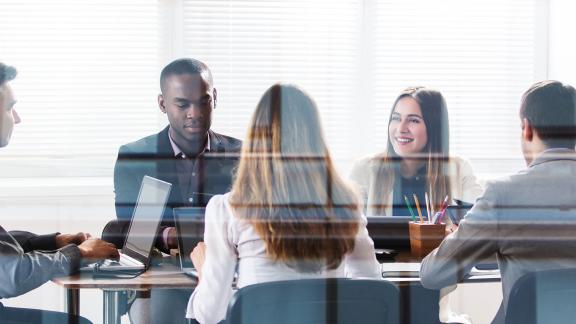 Office workers meeting - banner