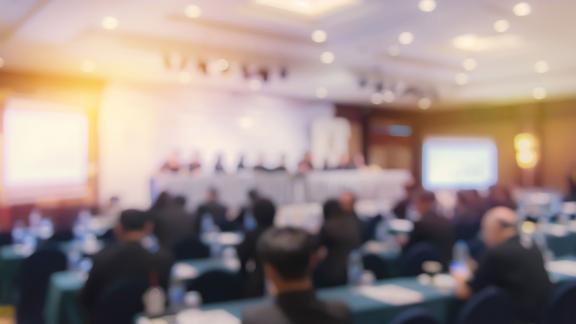 Conference session blurred