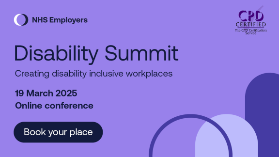 A graphic which reads: Disability Summit: Creating disability inclusive workplaces, 19 March 2025, Online conference. Book your place.