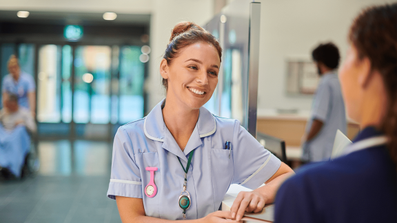 Nurse at the reception