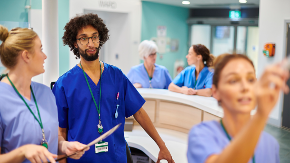 Two nurses at the reception