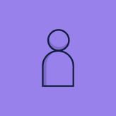 Icon of a person outlined in purple