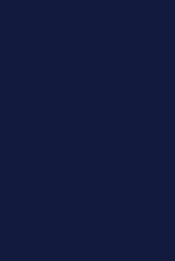 Dark blue banner with two teal semi-circles to the right