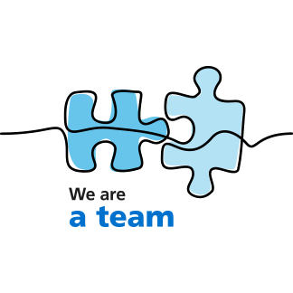 A People Promise icon of a jigsaw which reads "we are a team".