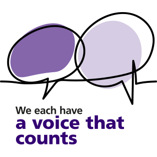 A People Promise icon of speech bubbles which reads "we each have a voice that counts".