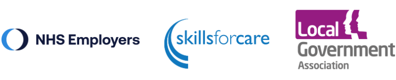 LGA (Local Government Authority), Skills for Care and NHS Employers logos