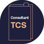 Outline of a book with consultant TCS written on the front