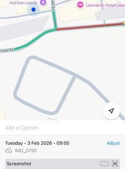 A picture of a map showing date and time on a mobile phone