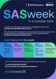 SAS Week 26 poster with the daily themes for the event