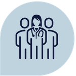  Clinician standing in front of a group, representing leadership and team management