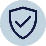 Shield with a check mark inside, representing safety, assurance, protection, quality and compliance.