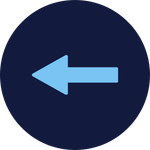 A dark blue circle with a lighter blue arrow pointing left to suggest going back