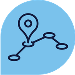 Illustration of a map and pin representing pathways or career progression